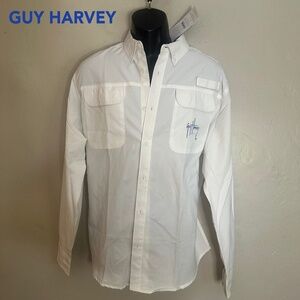 Guy Harvey Fisherman's Button Down Large New with tags 100% polyester Quick dry